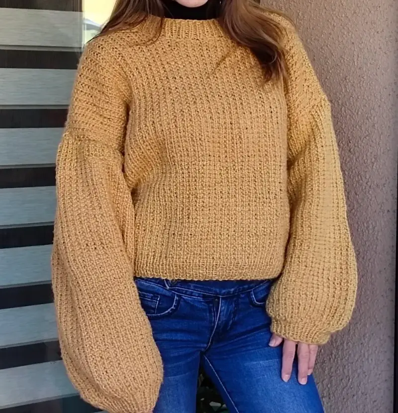 Sweater miel hecho a mano - 2