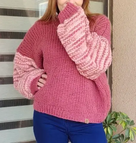 Chaleco tejido a mano Palo Rosa - 2
