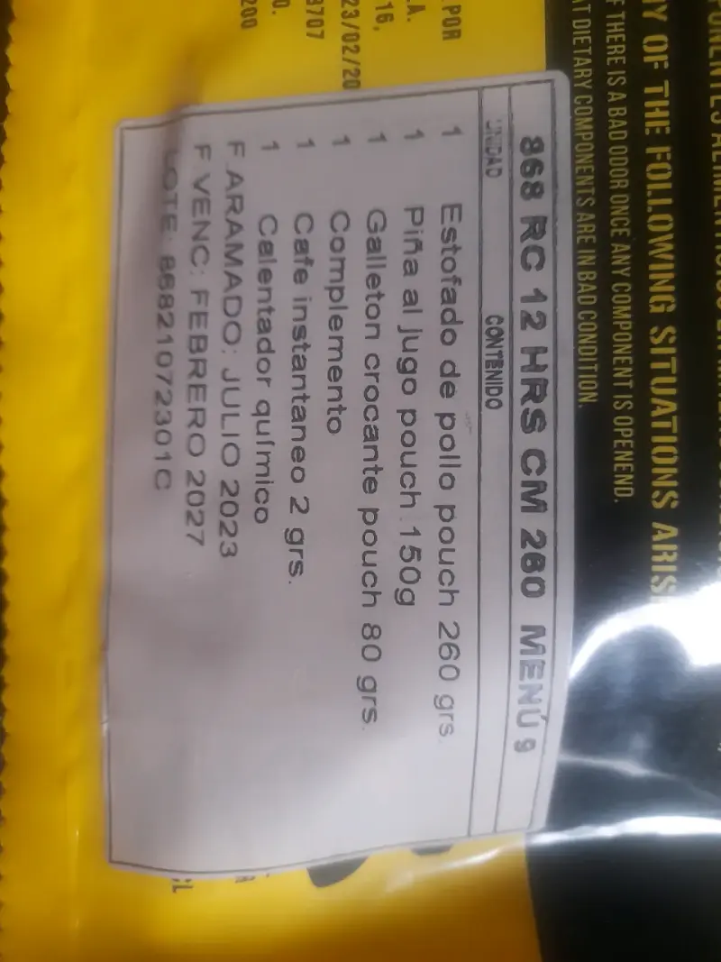 Ración de emergencia 12 horas - 4