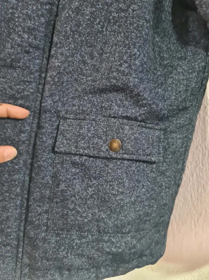 Parka azul con capucha de peluche - 2