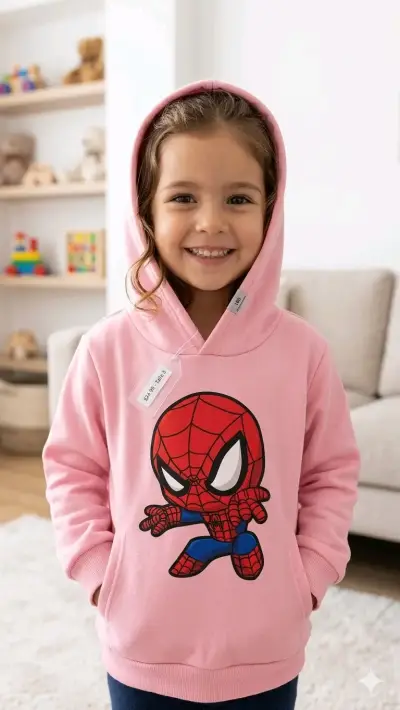Polerón rosa Spiderman infantil - miniatura 1