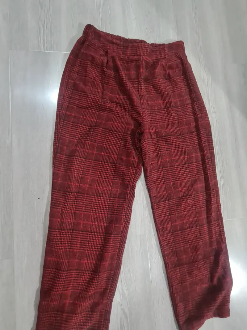 Pantalón de tela escocesa roja - 2