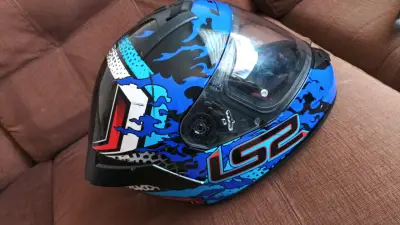 Casco moto azul LS2 - miniatura 2