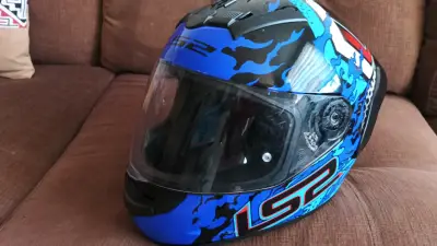 Casco moto azul LS2 - miniatura 3