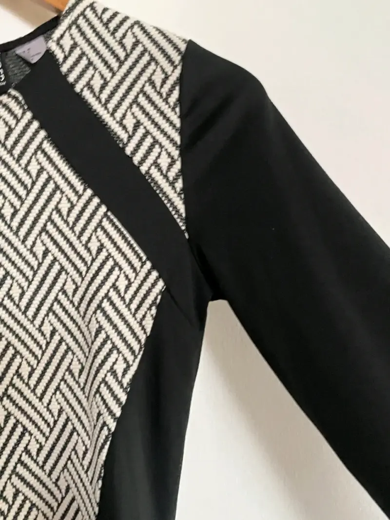 Vestido negro y blanco estampado H&M 38 - 5