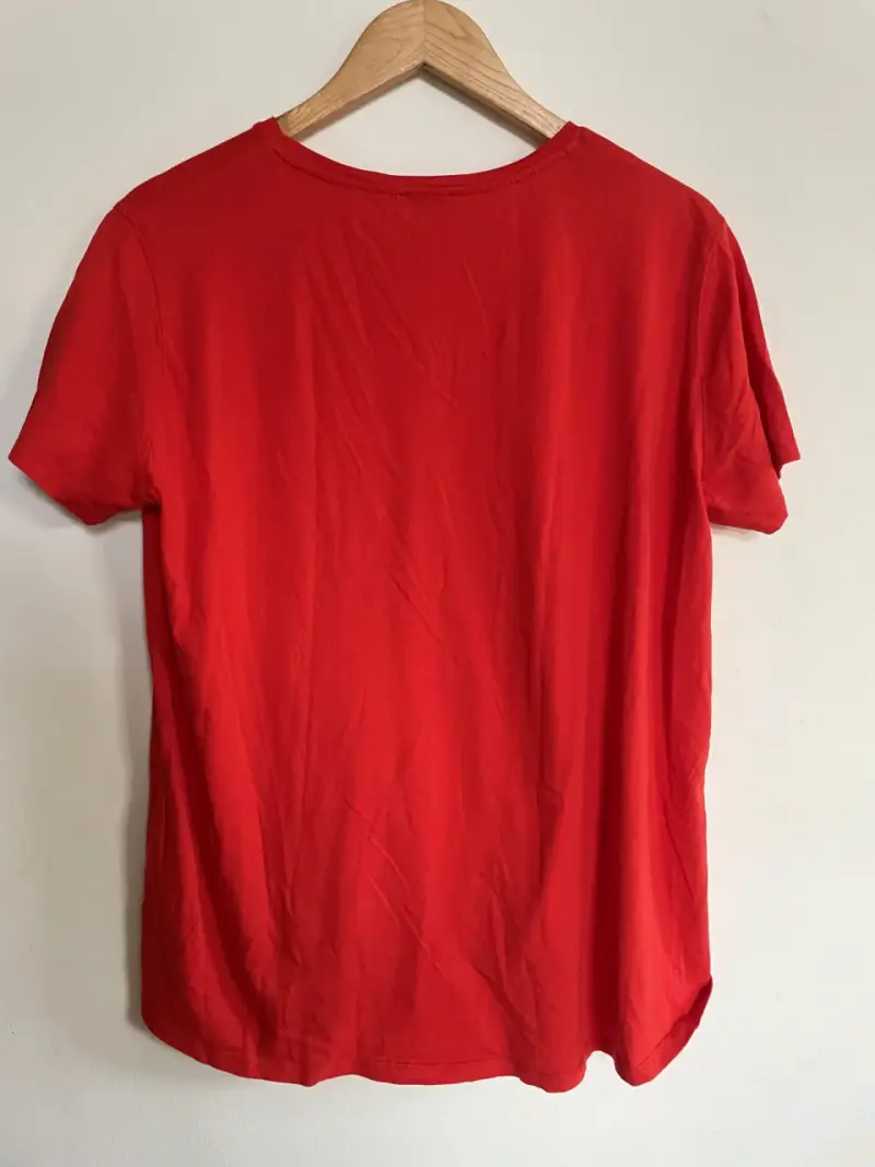 Polera roja básica Zara XL - 3