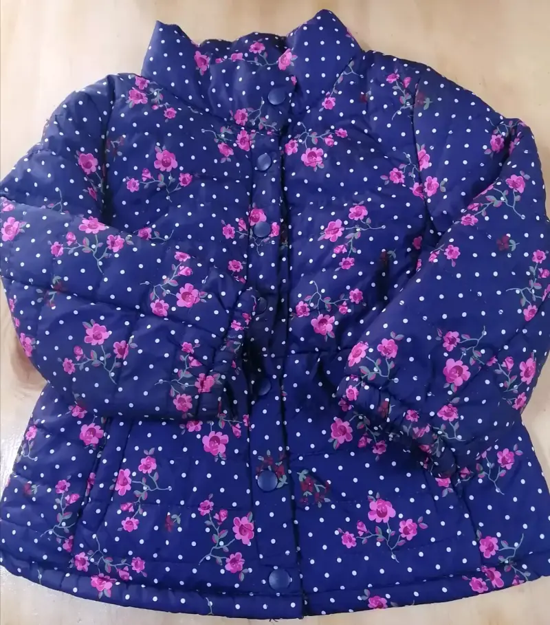 Chaqueta acolchada floral azul - 3