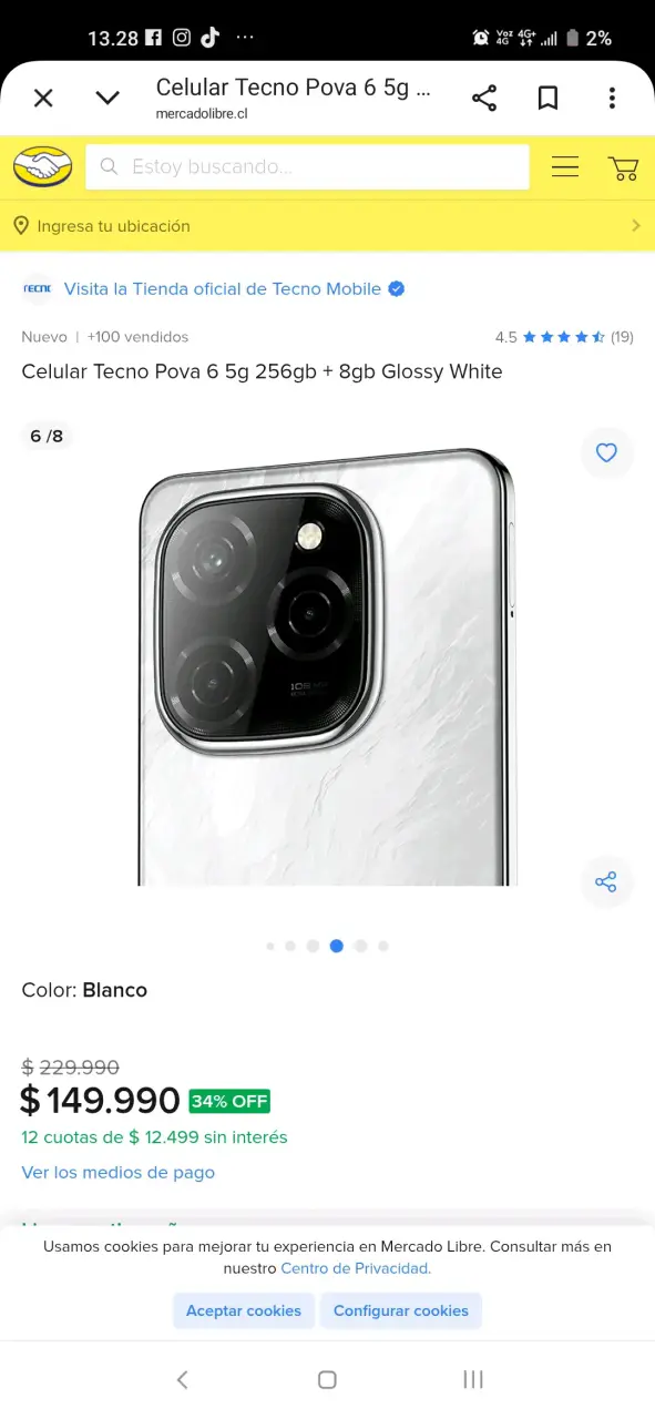 Smartphone Tecno Pova blanco - 3