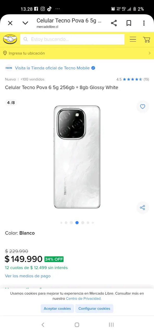 Smartphone Tecno Pova blanco - 4
