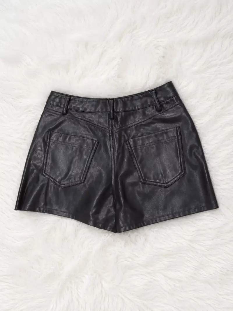 Shorts de cuero negro talla 38 - 1