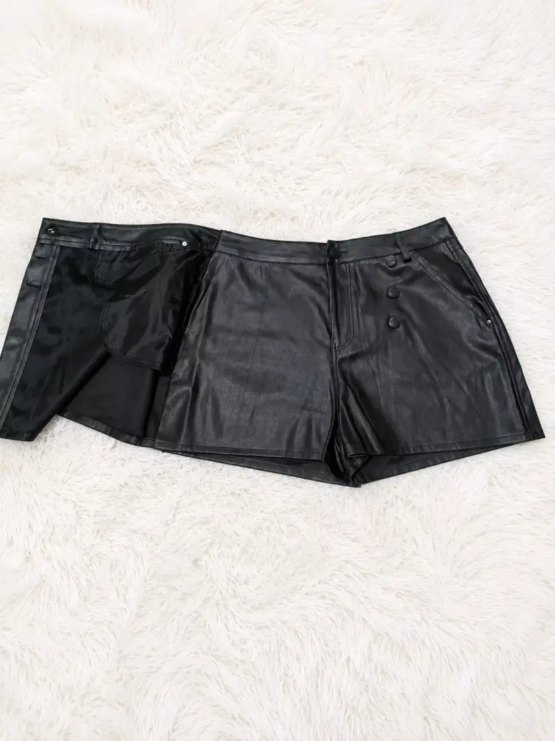 Shorts de cuero negro talla 38 - 2