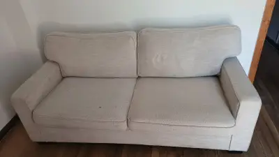 Sofá cama beige en buen estado - miniatura 2