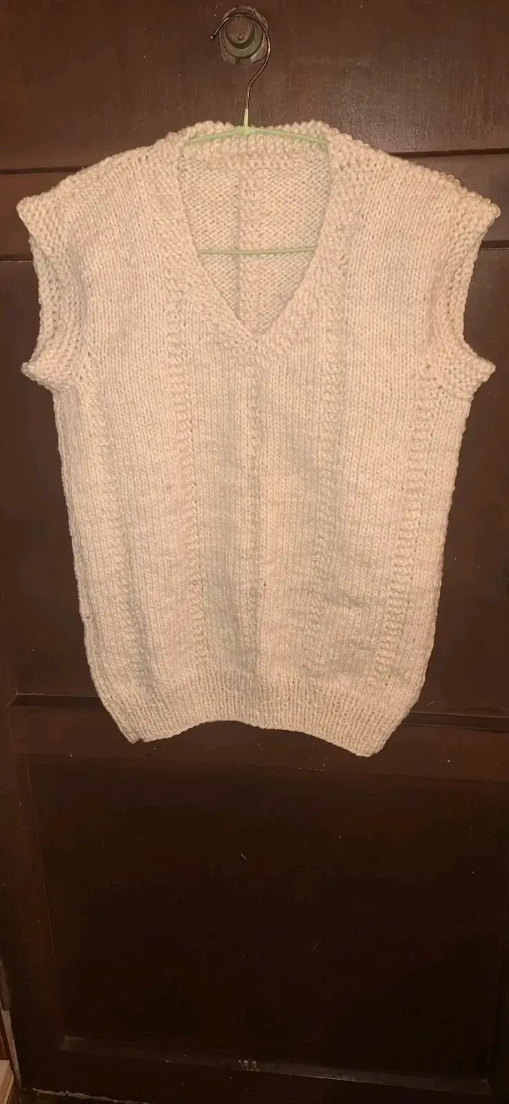 Chaleco tejido a mano con lana reciclada, eciclada - 5