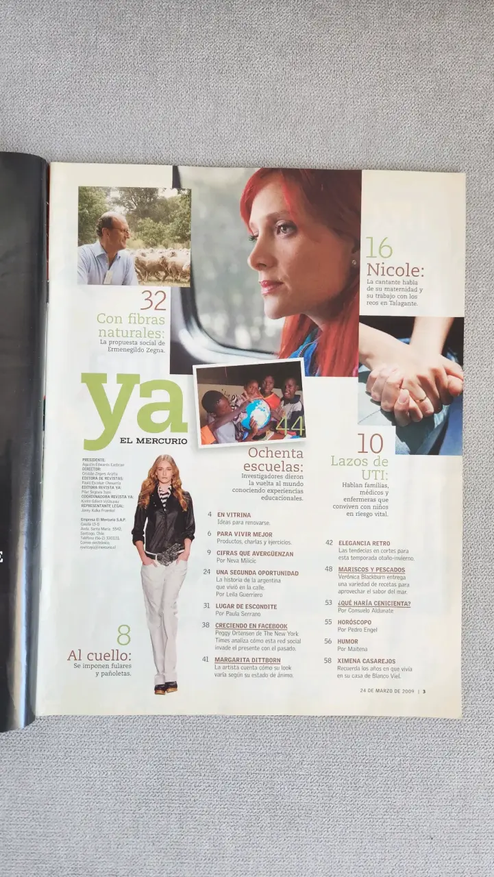 Revista YA portada Nicole año 2009 - 5