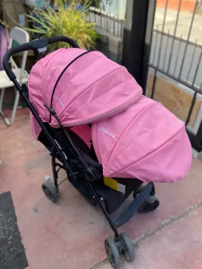 Coche de bebé rosa bebesit - miniatura 3
