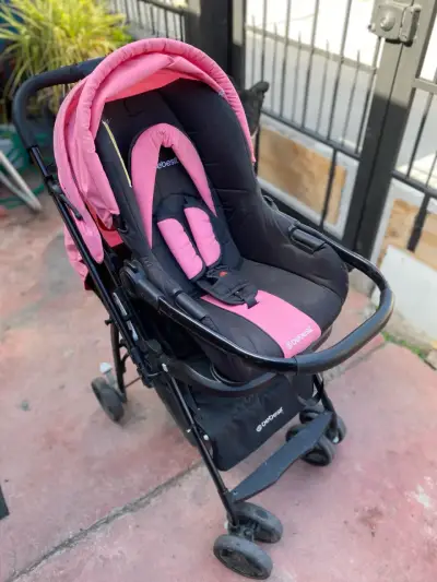 Coche de bebé rosa bebesit - miniatura 4