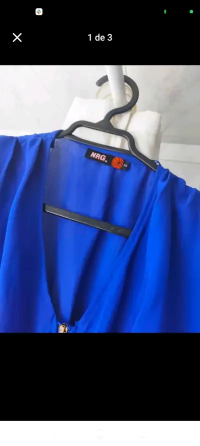 Vestido azul con cierre frontal - miniatura 2
