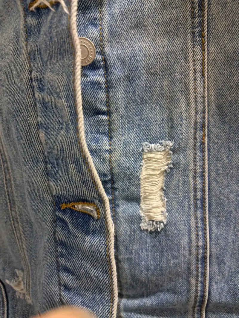 HERMOSA CHAQUETA DE JEANS CON PIEL - 6