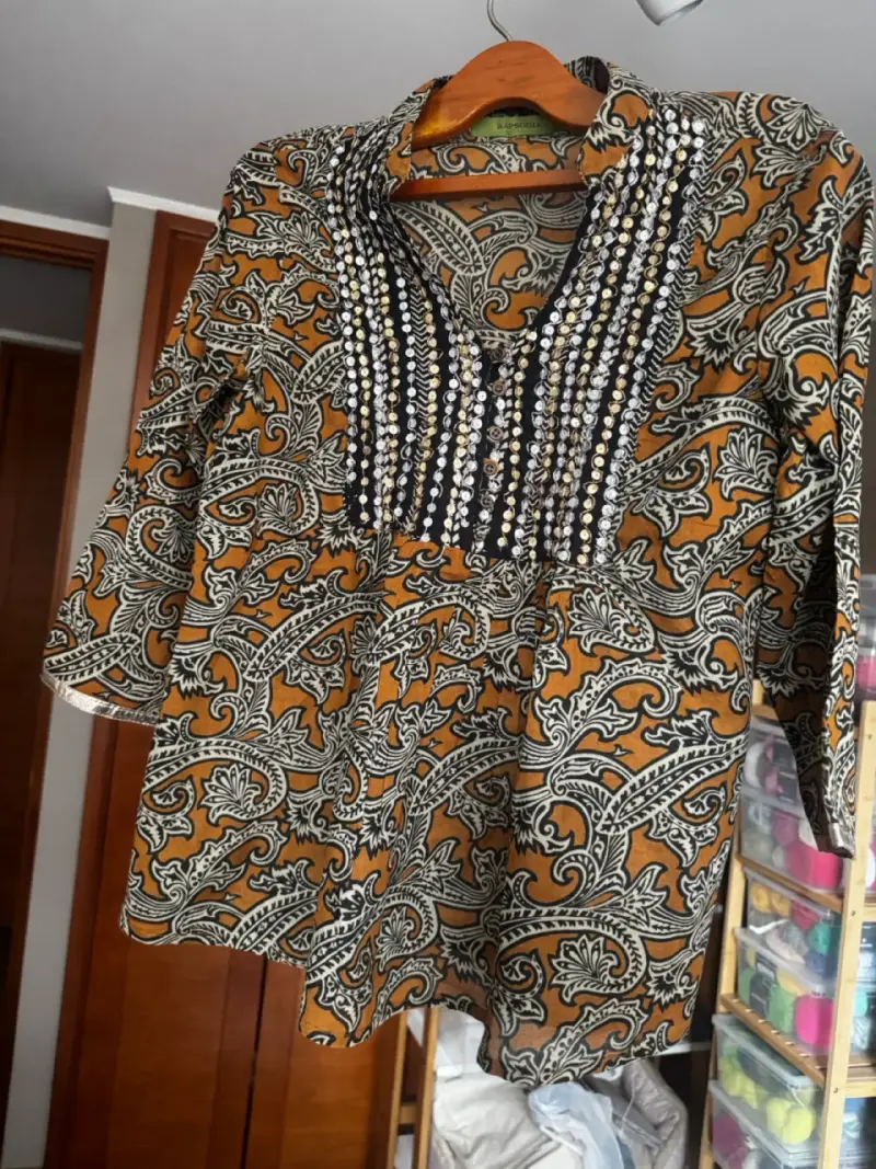 Blusa Rapsodia bohemia estampada bordada - 1