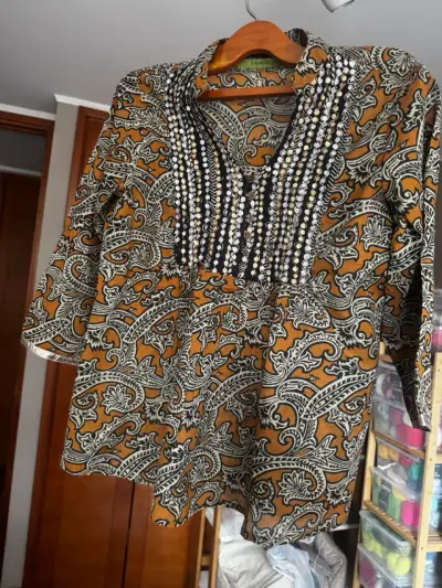 Blusa Rapsodia bohemia  estampada bordada - miniatura 1