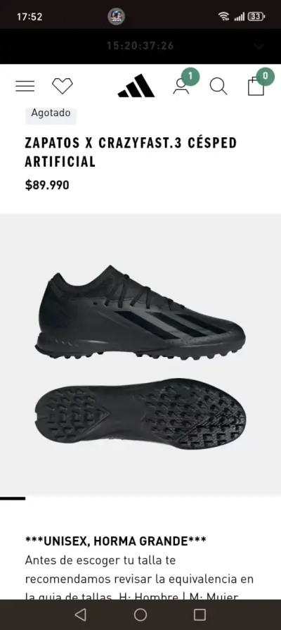 Zapatillas de fútbol Adidas n°37.5 - miniatura 2