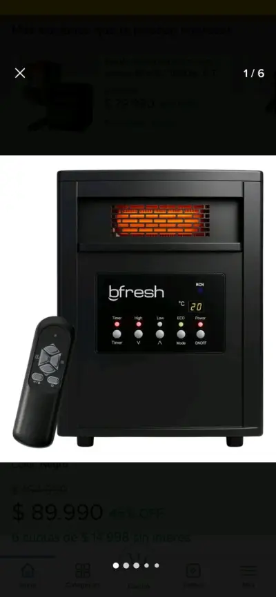 Estufa Eléctrica Infrarroja Bfresh - miniatura 2