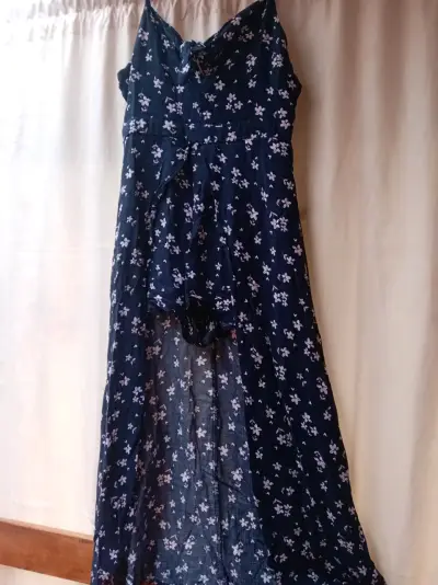 Vestido largo floral azul - miniatura 1