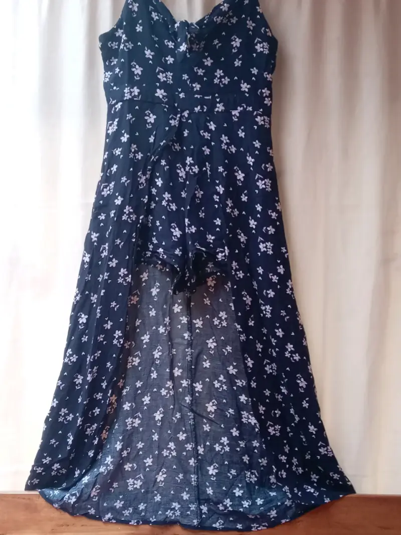 Vestido largo floral azul - 4