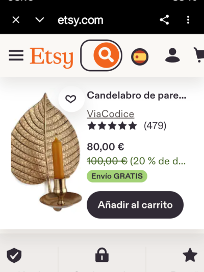 Candelabro de pared antigüedad de bronce - miniatura 3
