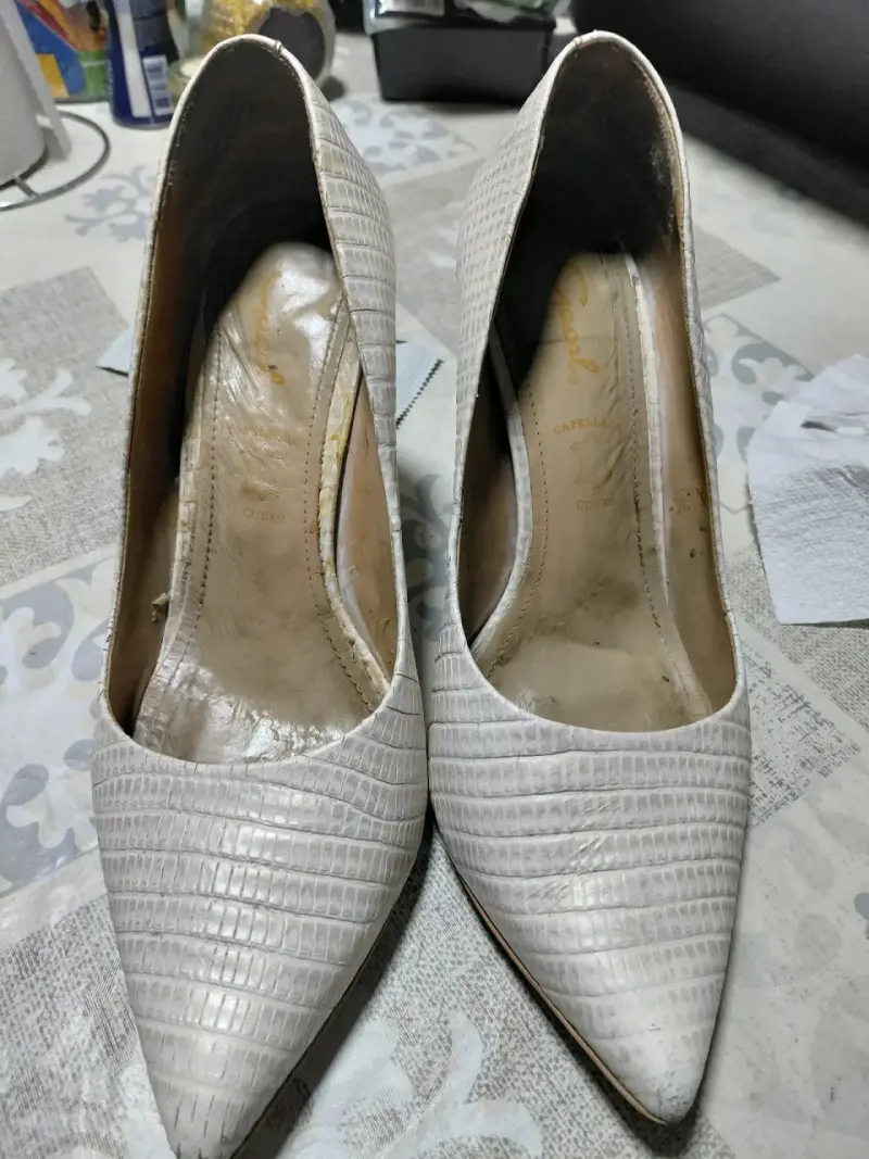 Zapatos de tacón blanco texturizados - 4