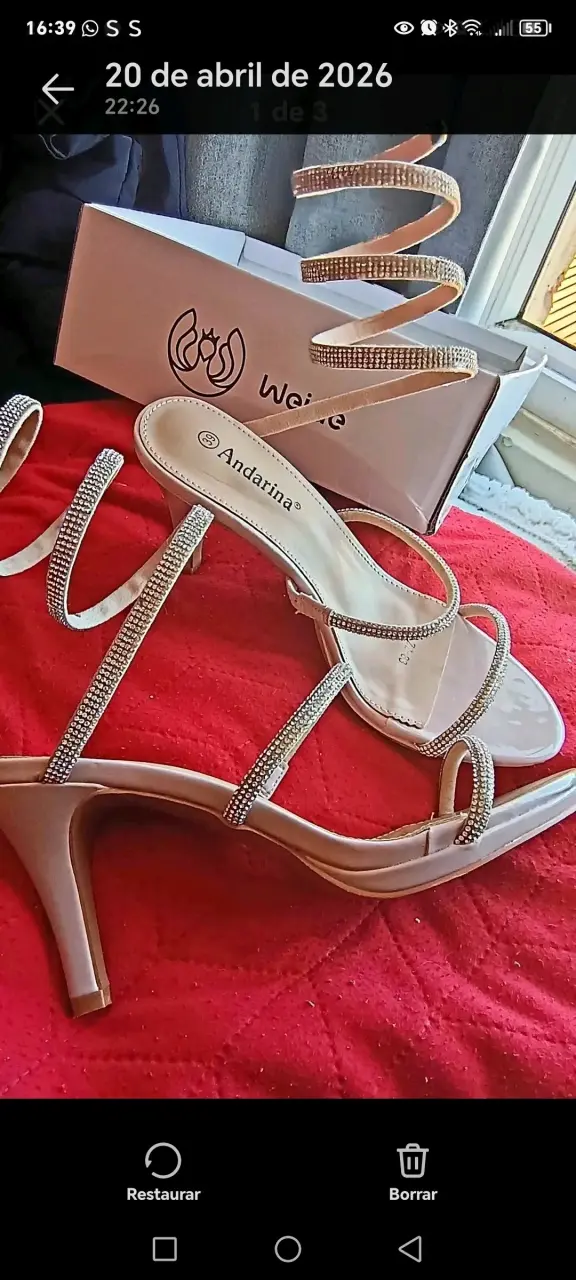 Sandalias Andarina plateadas elegantes