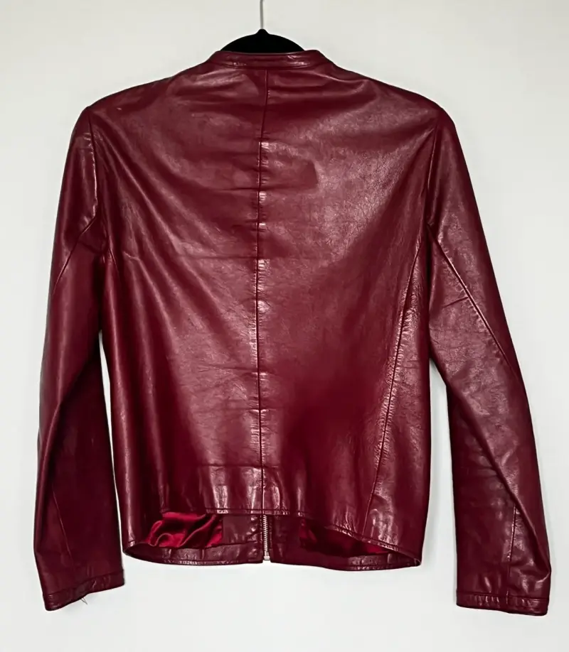 Chaqueta de cuero burdeos - 2