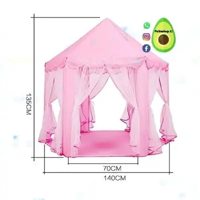 Carpa infantil castillo rosada - miniatura 2