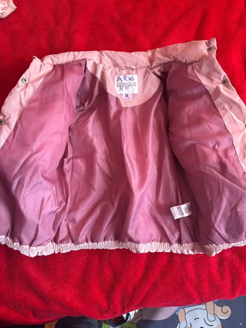 Chaqueta rosada acolchada infantil - 2