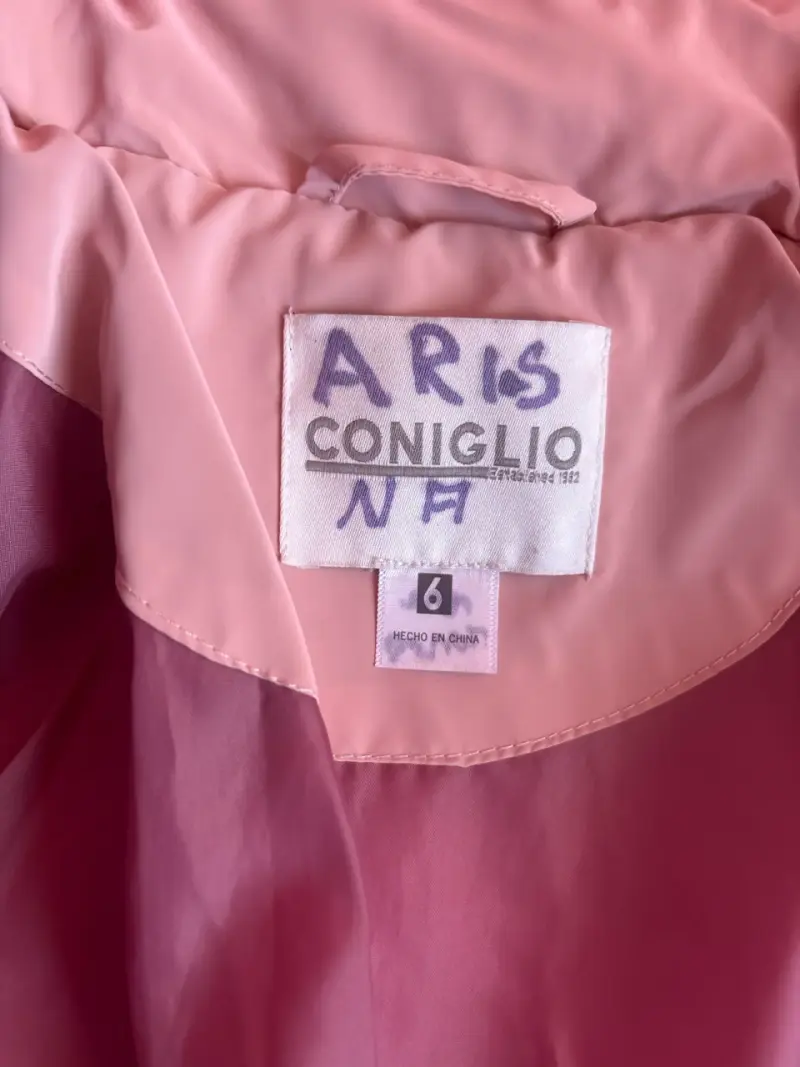 Chaqueta rosada acolchada infantil - 3