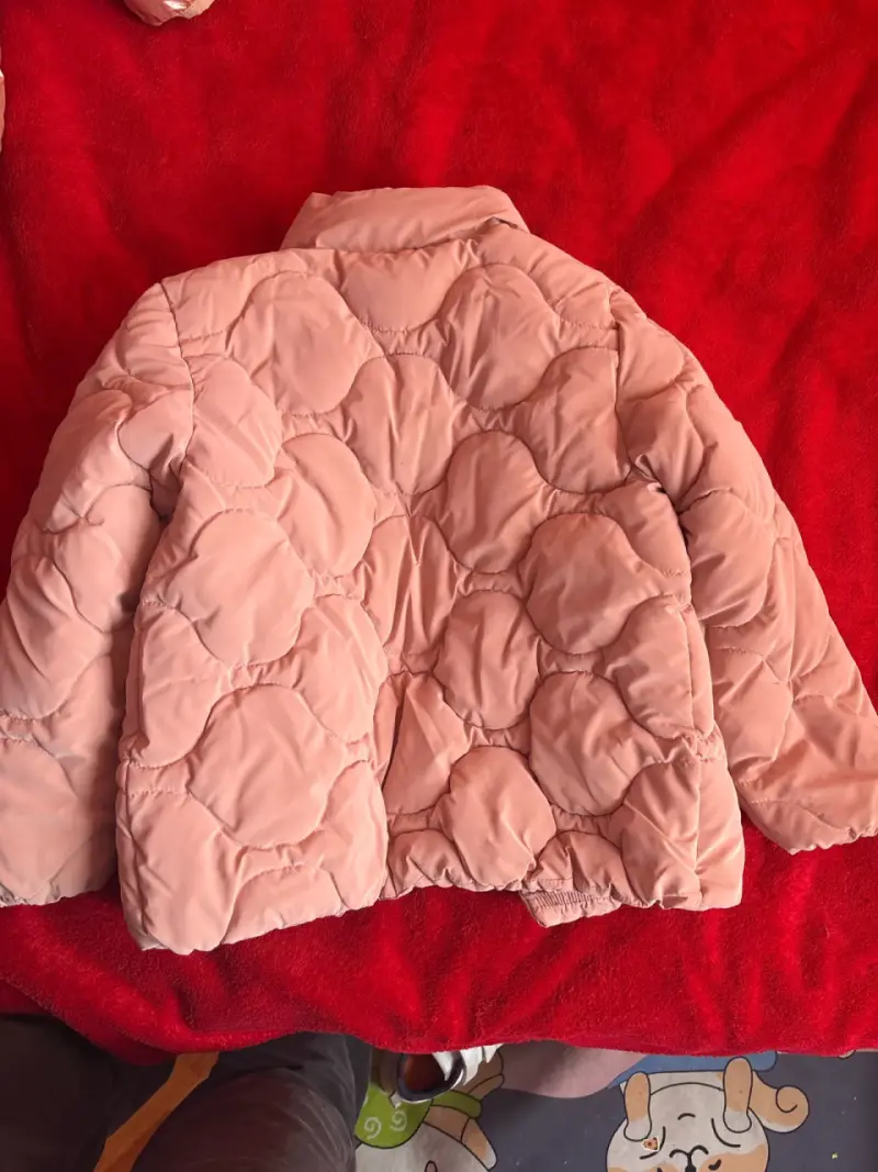 Chaqueta rosada acolchada infantil - 4