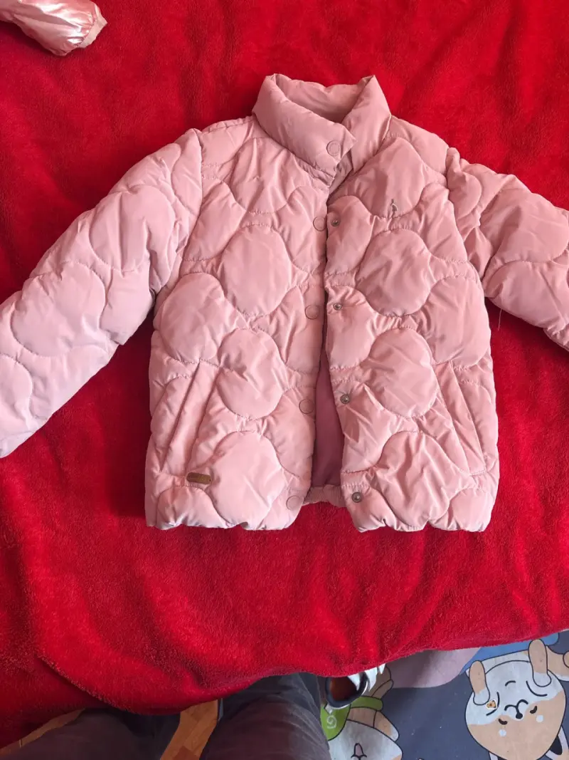 Chaqueta rosada acolchada infantil - 5