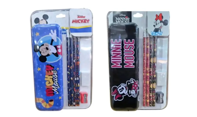 Set escolar Mickey y Minnie Mouse