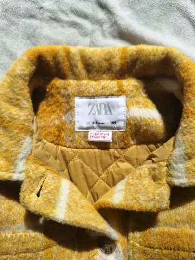 Chaqueta infantil a cuadros amarilla - miniatura 2