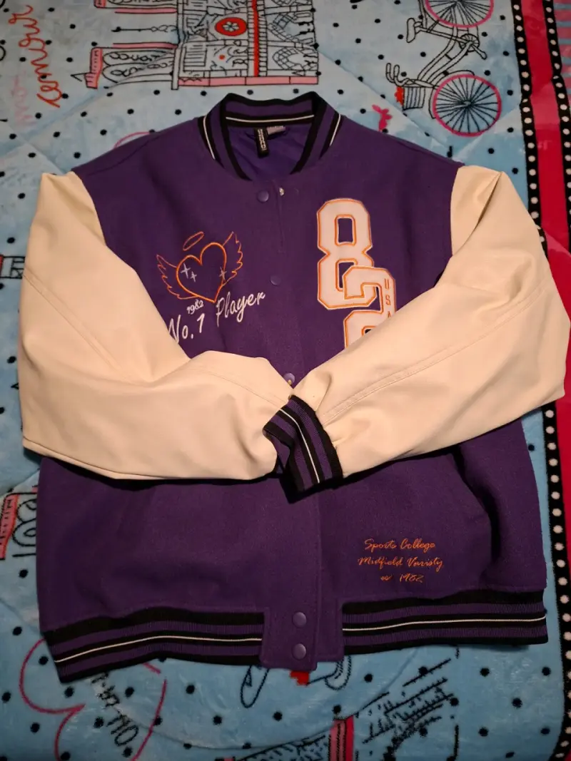 Chaqueta bomber morada unisex, Marca HyM - 1