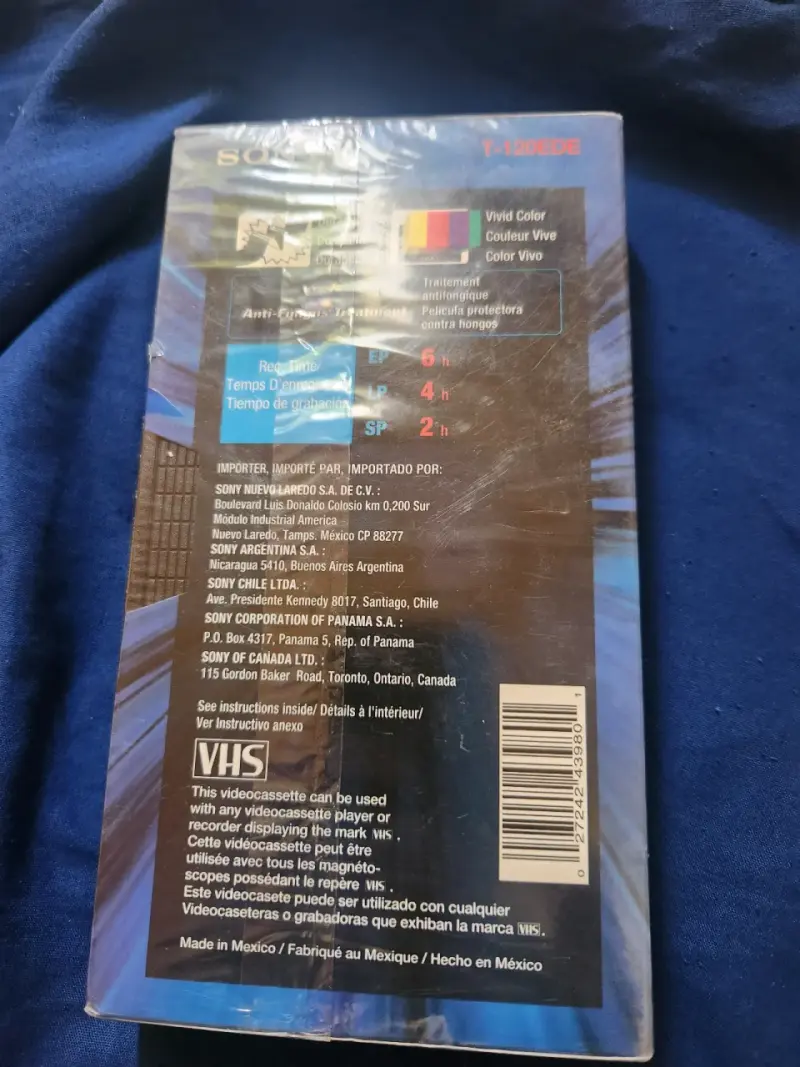 Cinta VHS Sony ED Max 6h t-120 - 2