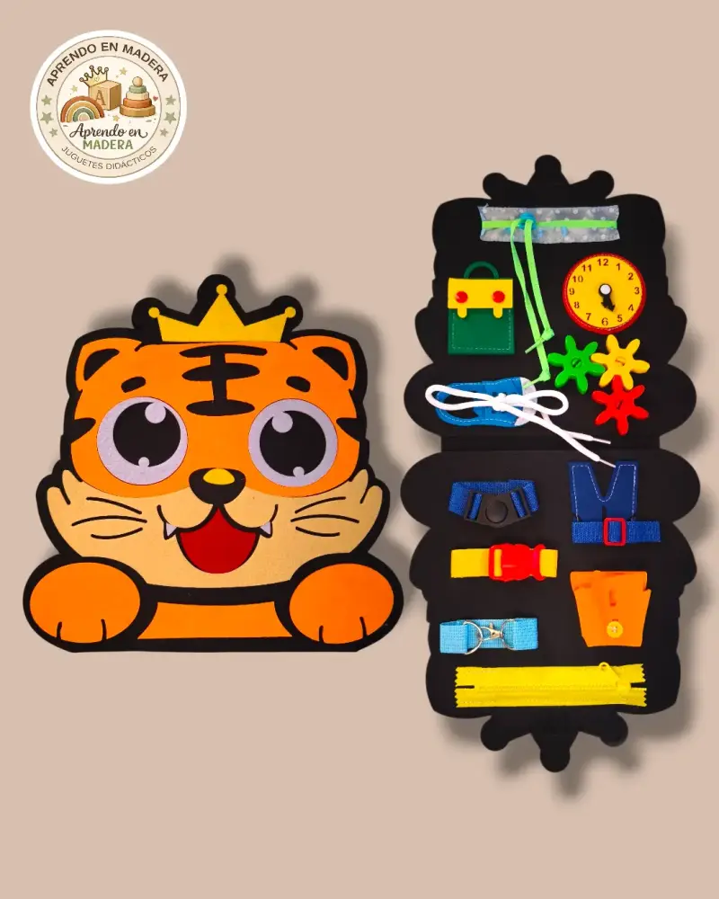 Libro didáctico de madera infantil