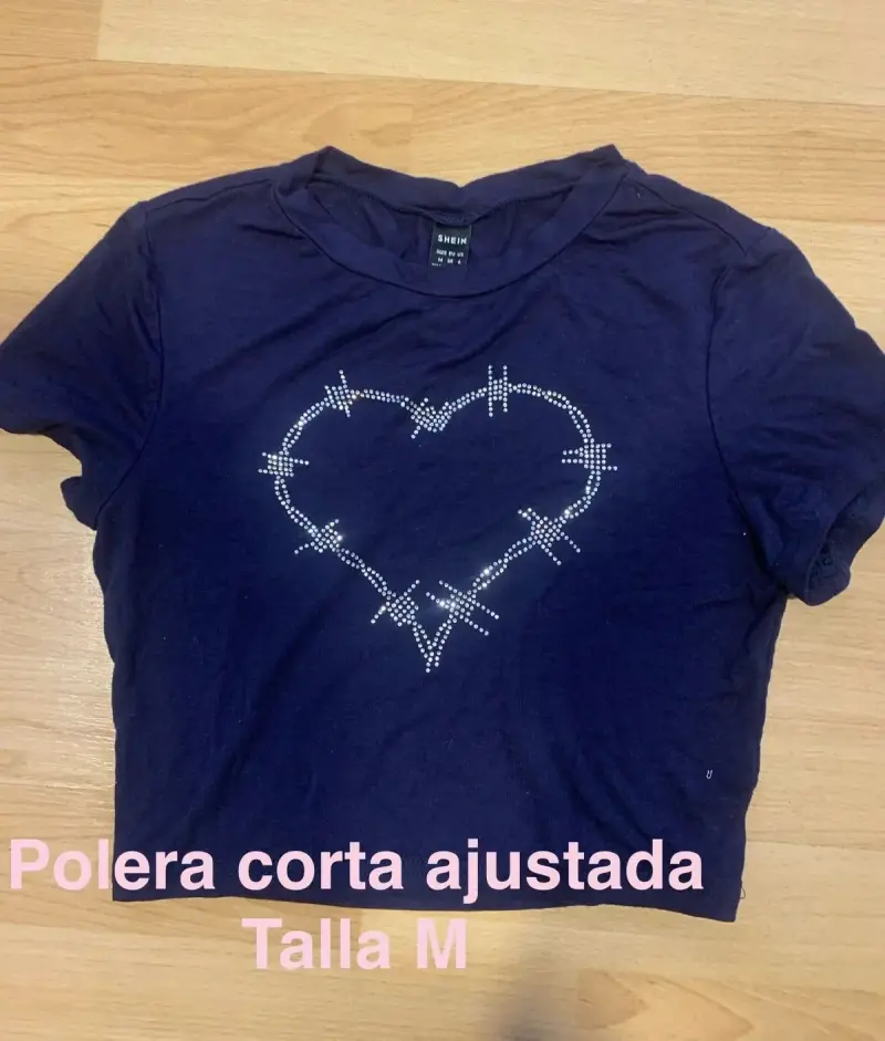 Polera corta ajustada azul