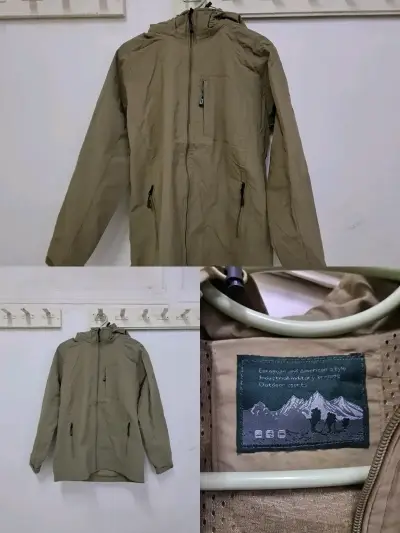 Chaqueta cortaviento beige tactica. - miniatura 3