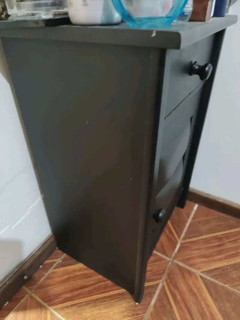 Velador negro con cajón - 3