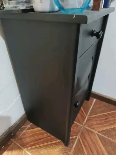 Velador negro con cajón - miniatura 3