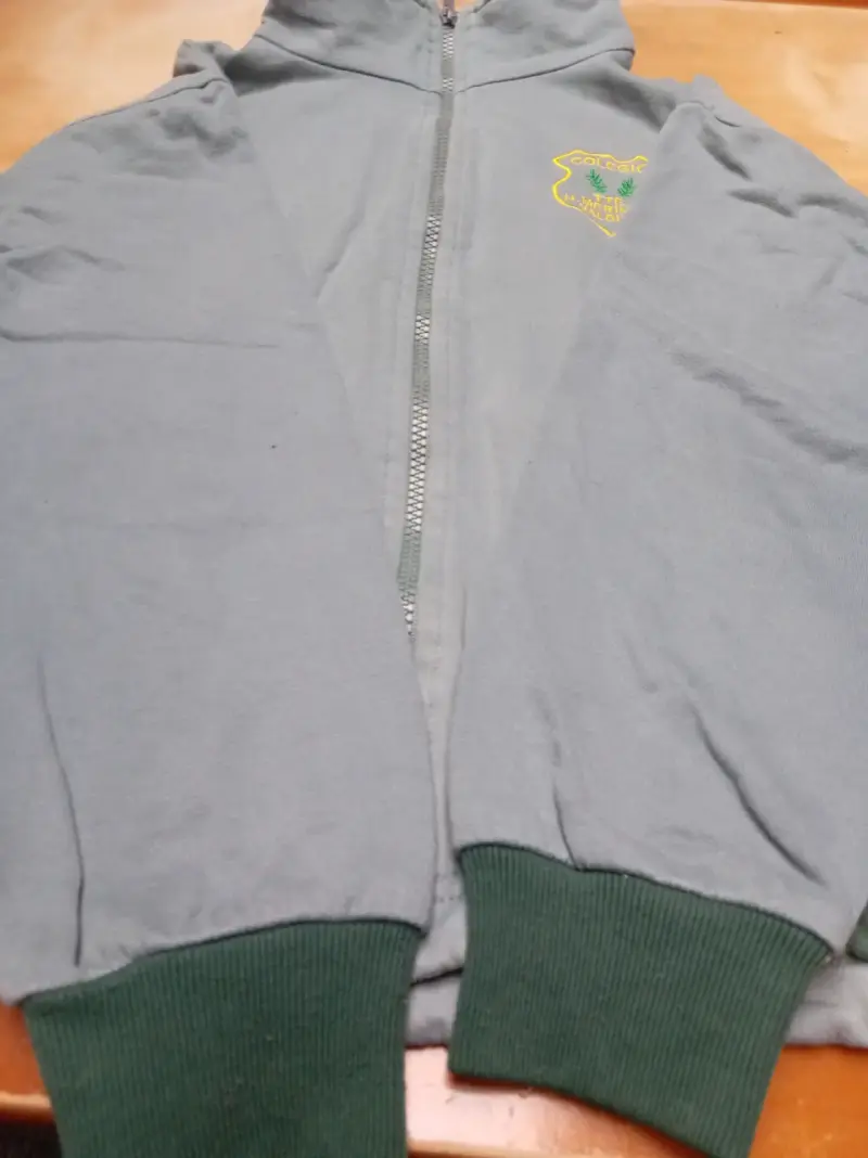 Chaqueta escolar gris y verde - 2