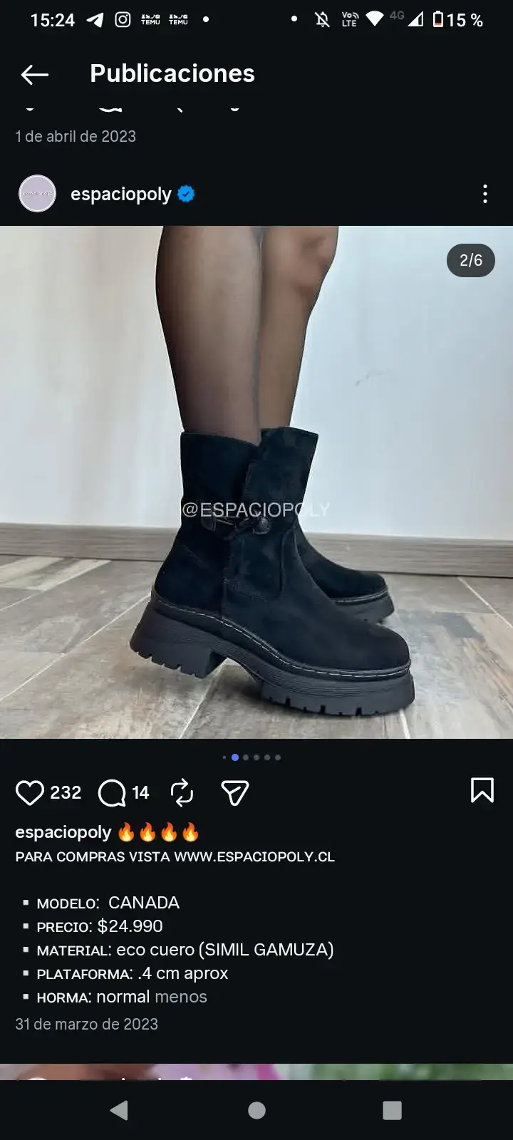Botines negros simil gamuza - 1