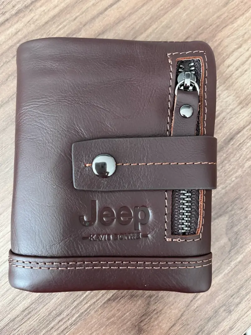 Billetera de cuero Jeep marrón - 1