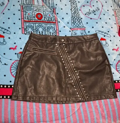 Falda negra de cuero sintético, Marca Americanino - miniatura 1